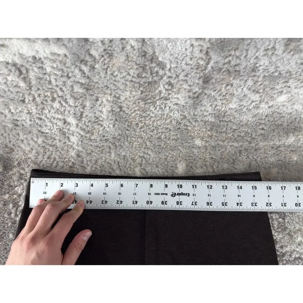 Vince Size 10 Stretch Flat Front Casul Pants Brown Button Zip - Picture 8 of 12